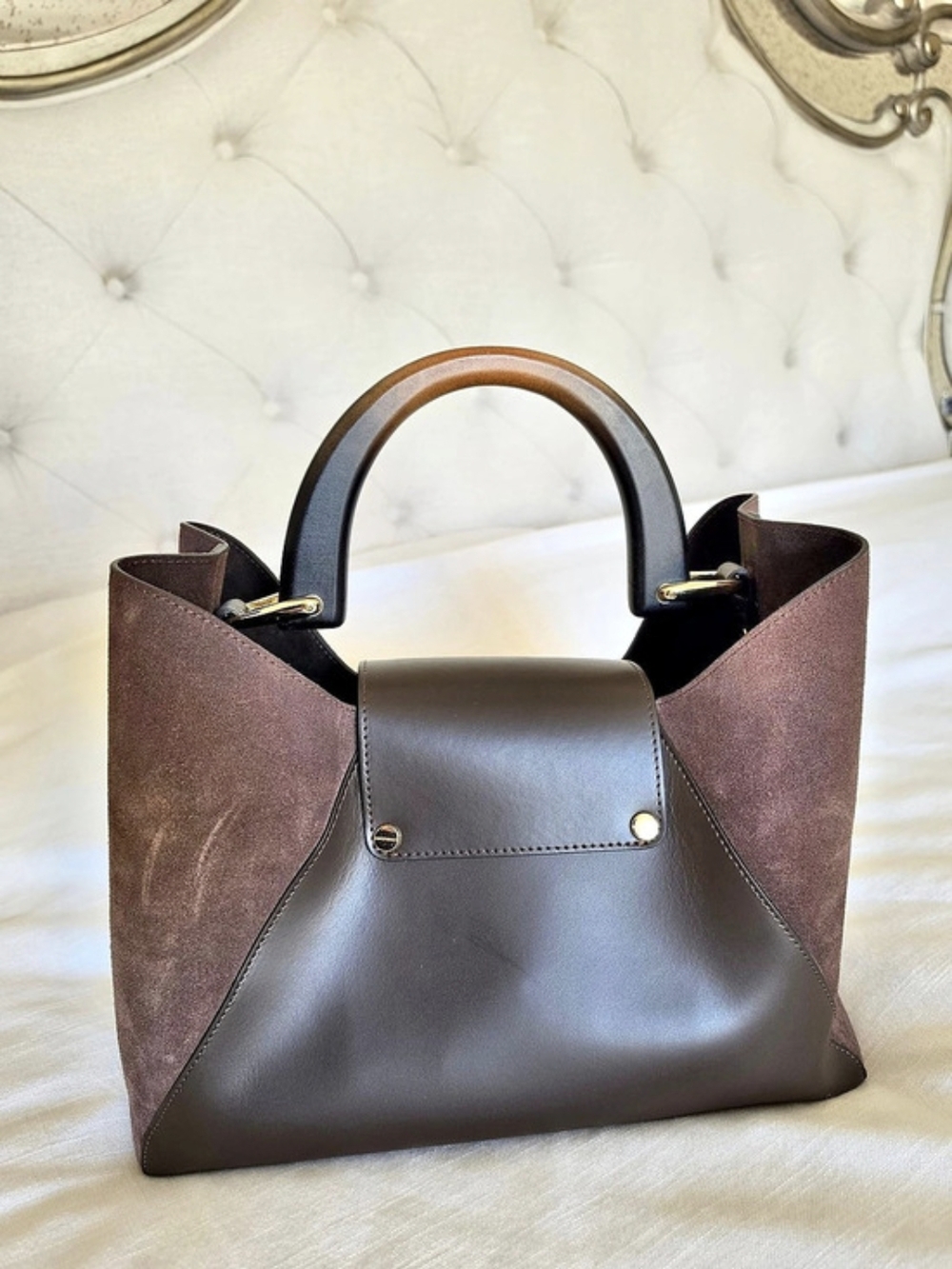 Claudia Firenze Structured Brown Satchel Like New